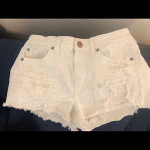 American Eagle white jean shorts
